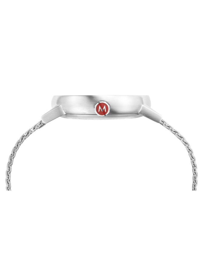 Mondaine Evo2 horloge - zilverkleurige kast - zilverkleurige mesh band - 40 mm