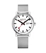 Mondaine Evo2 horloge - zilverkleurige kast - zilverkleurige mesh band - 40 mm