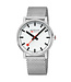 Mondaine Evo2 horloge - zilverkleurige kast - zilverkleurige mesh band - 43 mm