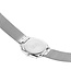 Mondaine Petite Cushion horloge - zilverkleurige kast - zilverkleurige mesh band - 31 x 36.5 mm