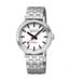 Mondaine The Original horloge - zilverkleurige kast - zilverkleurige stalen band - 41 mm