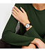 Mondaine Classic horloge - zilverkleurige kast - zwart leren band - 36 mm