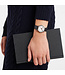 Mondaine Classic horloge - zilverkleurige kast - zwart leren band - 30 mm