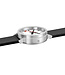 Mondaine Mondaine Stop2Go horloge - zilverkleurige kast - zwart leren band - 34 mm