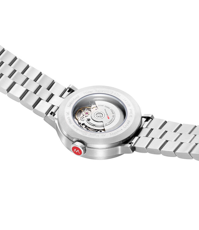 Mondaine The Original horloge - zilverkleurige kast - zilverkleurige stalen band - 41 mm