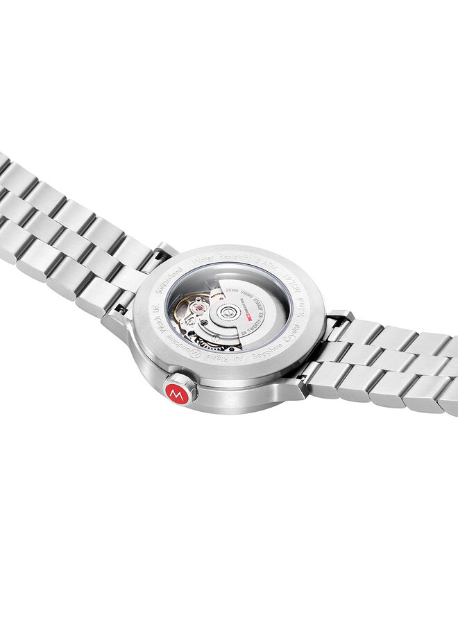 Mondaine The Original horloge - zilverkleurige kast - zilverkleurige stalen band - 41 mm