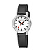 Mondaine Mondaine Stop2Go horloge - zilverkleurige kast - zwart leren band - 34 mm