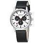 Mondaine Neo horloge - zwarte kast - zwart leren band - 41 mm