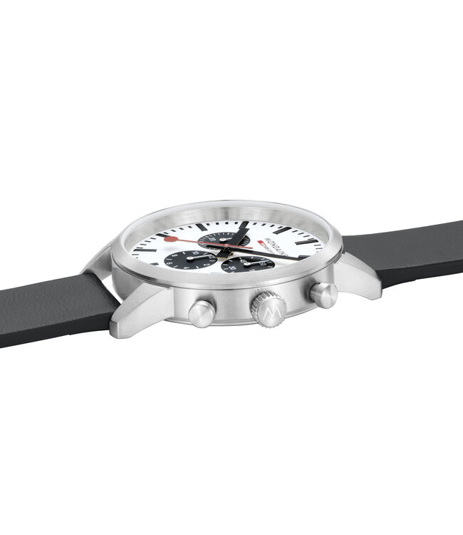Mondaine Mondaine Neo horloge - zwarte kast - zwart leren band - 41 mm