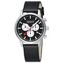 Mondaine Neo horloge - zwarte kast - zwart leren band - 41 mm