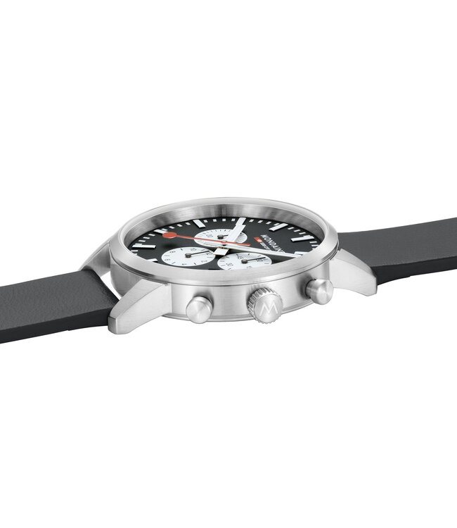 Mondaine Mondaine Neo horloge - zwarte kast - zwart leren band - 41 mm