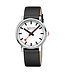 Mondaine Mondaine Evo2 horloge - zilverkleurige kast - zwart leren band - 40 mm