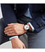 Mondaine Mondaine Evo2 horloge - zilverkleurige kast - zwart leren band - 40 mm