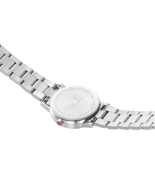 Mondaine Classic horloge - zilverkleurige kast - zilverkleurige mesh band - 30 mm