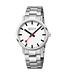 Mondaine Classic horloge - zilverkleurige kast - zilverkleurige mesh band - 40 mm