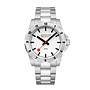 Mondaine Numeri horloge - zilverkleurige kast - zilverkleurige stalen band - 42 mm