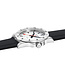 Mondaine Numeri horloge - zilverkleurige kast - zwart rubberen band - 42 mm