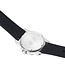 Mondaine Numeri horloge - zilverkleurige kast - zwart rubberen band - 42 mm