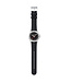Mondaine Numeri horloge - zilverkleurige kast - zwart rubberen band - 42 mm