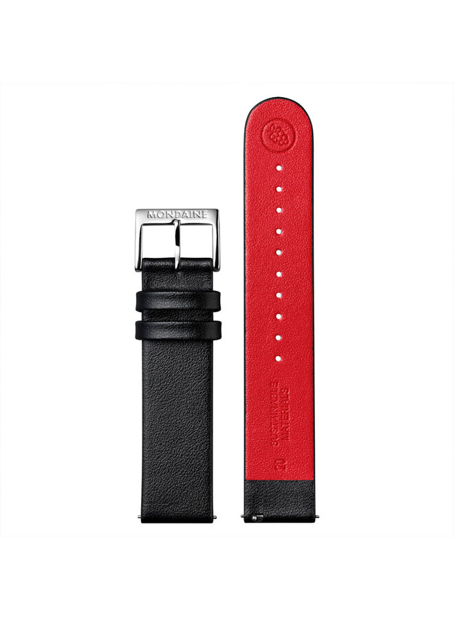 Mondaine Cushion Automatic horloge - zwarte kast - zilverkleurige mesh band - 39 mm