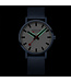 Mondaine Classic horloge - zilverkleurige kast - blauw leren band - 40 mm