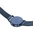 Mondaine Classic horloge - zilverkleurige kast - blauw leren band - 40 mm