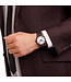 Mondaine Classic horloge - zilverkleurige kast - bruin leren band - 40 mm