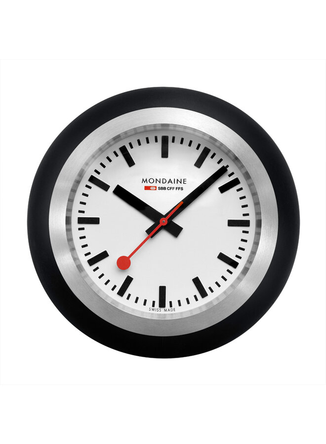 Mondaine Globe bureauklok - zwart - 60 mm - bolvormig design