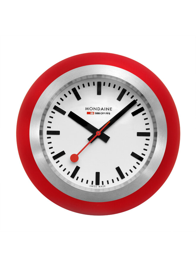 Mondaine Globe bureauklok - rood - 60 mm - bolvormig design