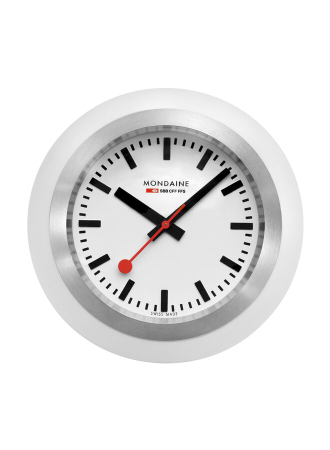 Mondaine Globe bureauklok - wit - 60 mm - bolvormig design
