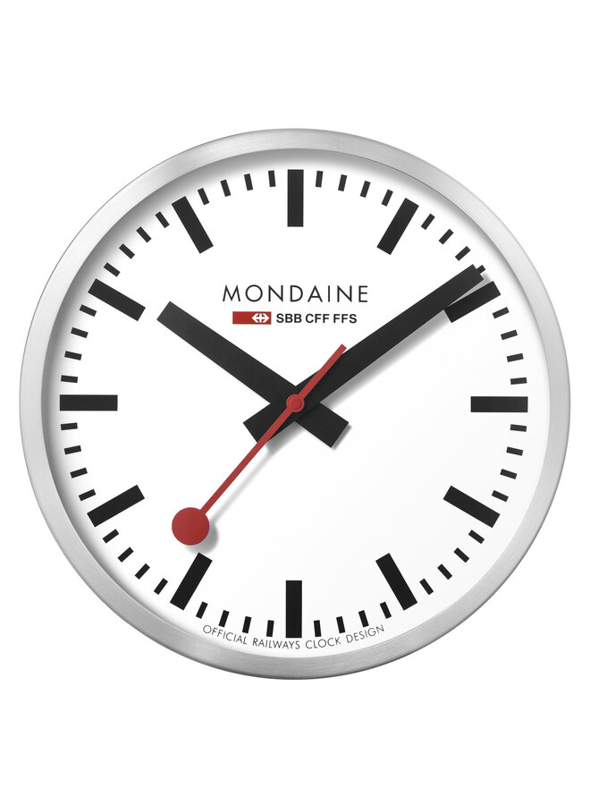 Mondaine Wandklok - zilver - 40 cm - stil uurwerk