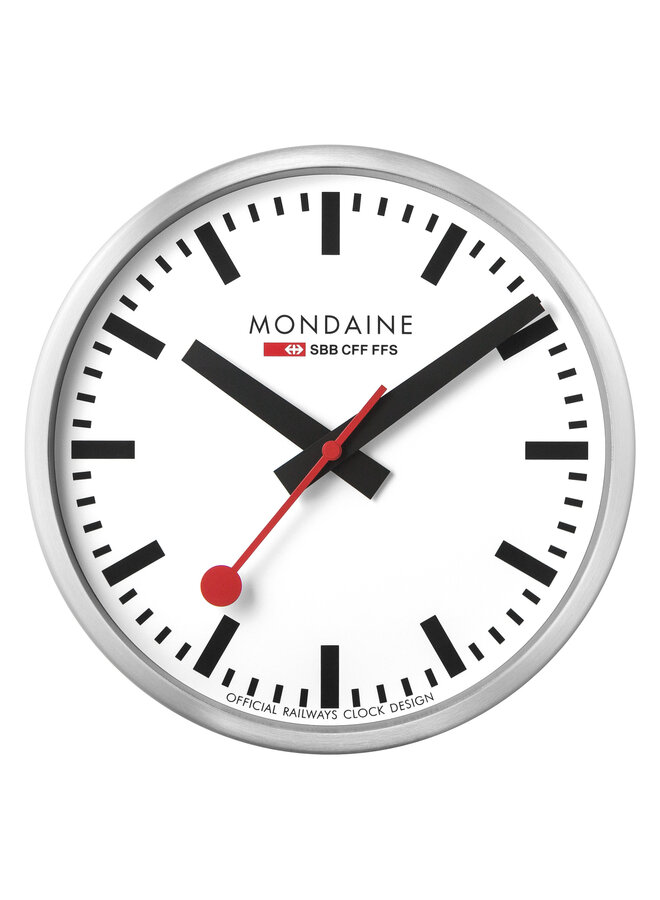 Mondaine Wandklok - zilver - 25 cm - stil uurwerk