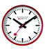Mondaine Wandklok - rood - 25 cm - stil uurwerk