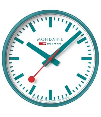 Wandklok Limited Edition - teal - 25 cm