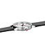 Mondaine Classic horloge - zilverkleurige kast - zwart leren band - 36 mm