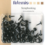 ARTEMIO attaches parisiennes rondes noires 100pcs