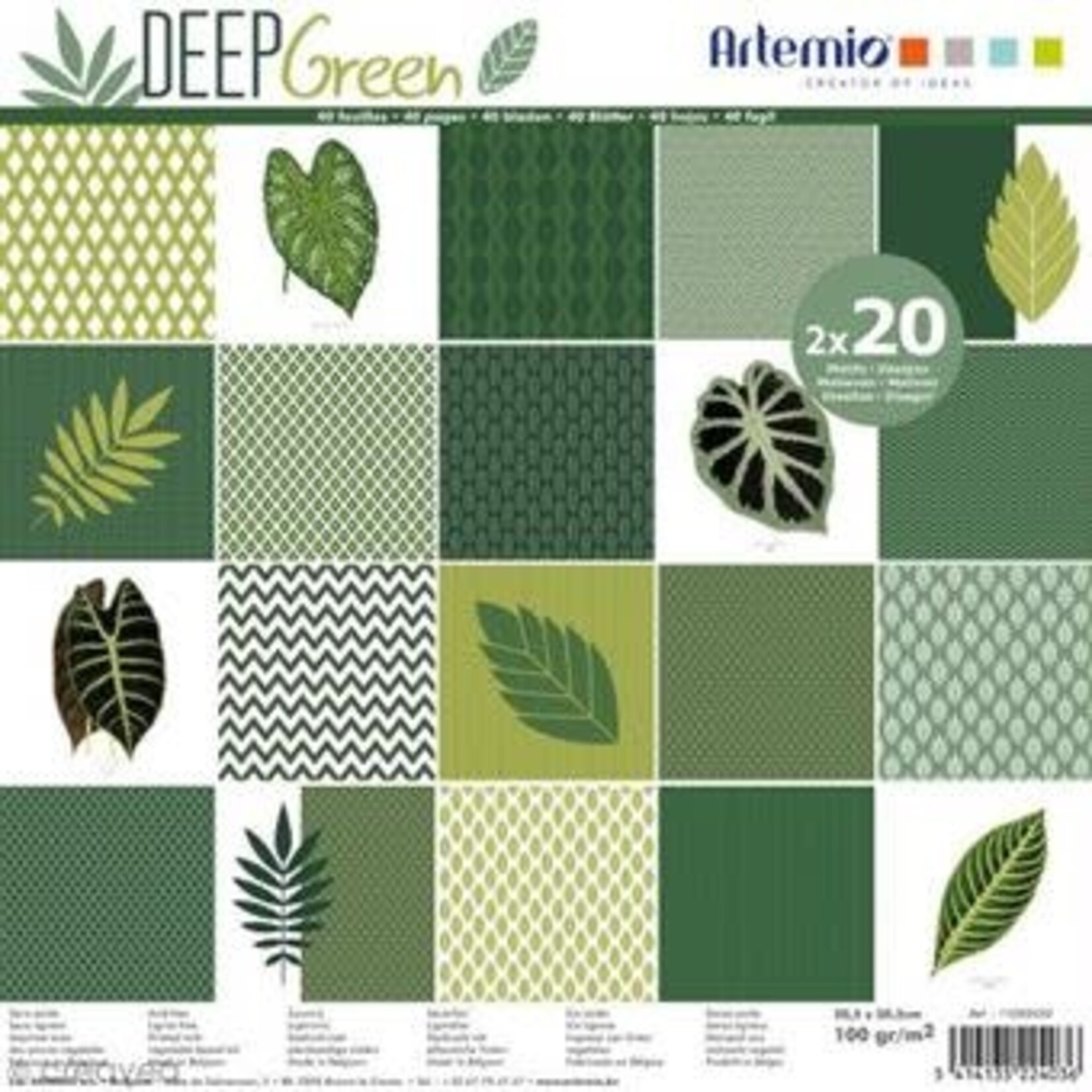 Set papier 40p Deep green