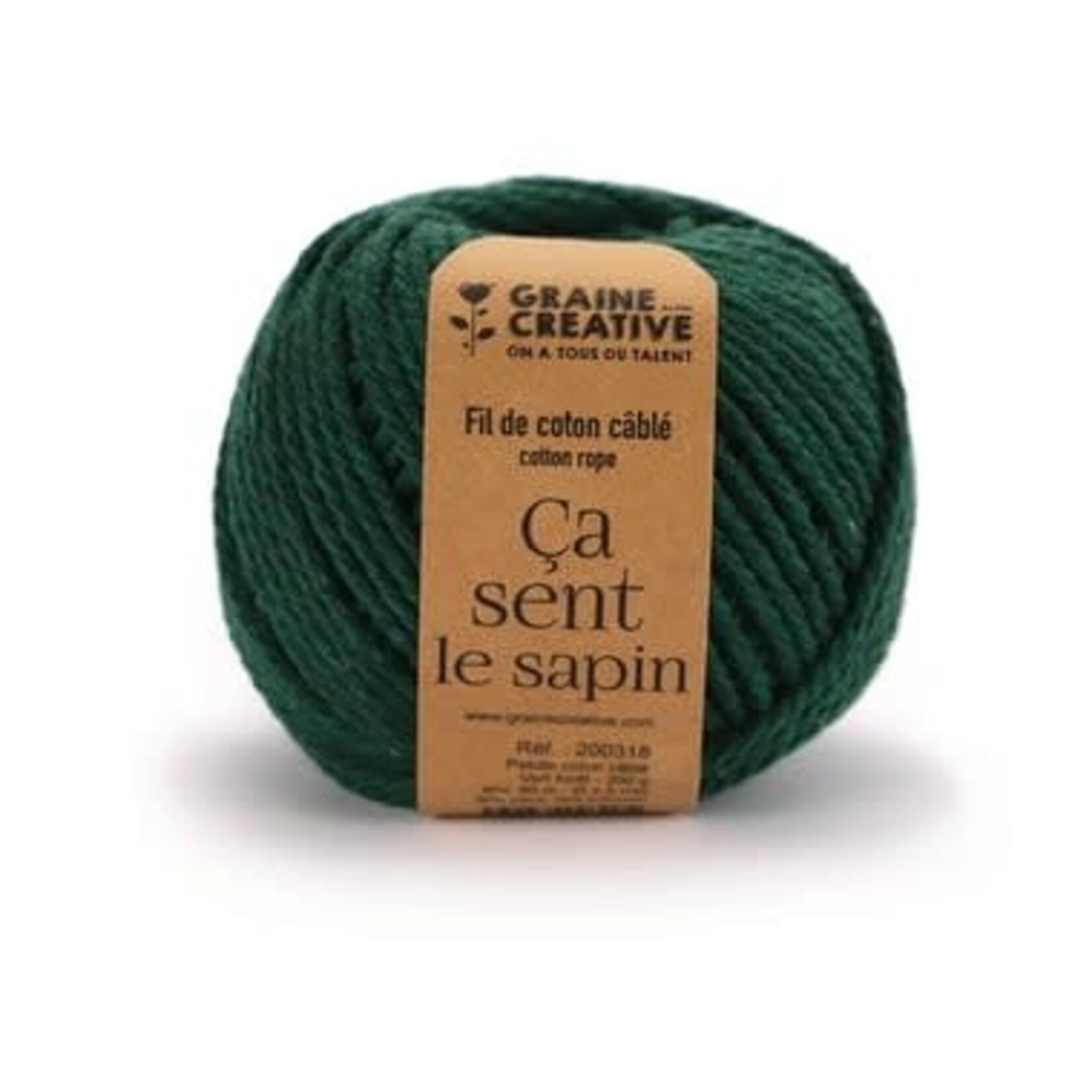 Fil de coton cablé 200g 2.5mm*80 Vert Forêt