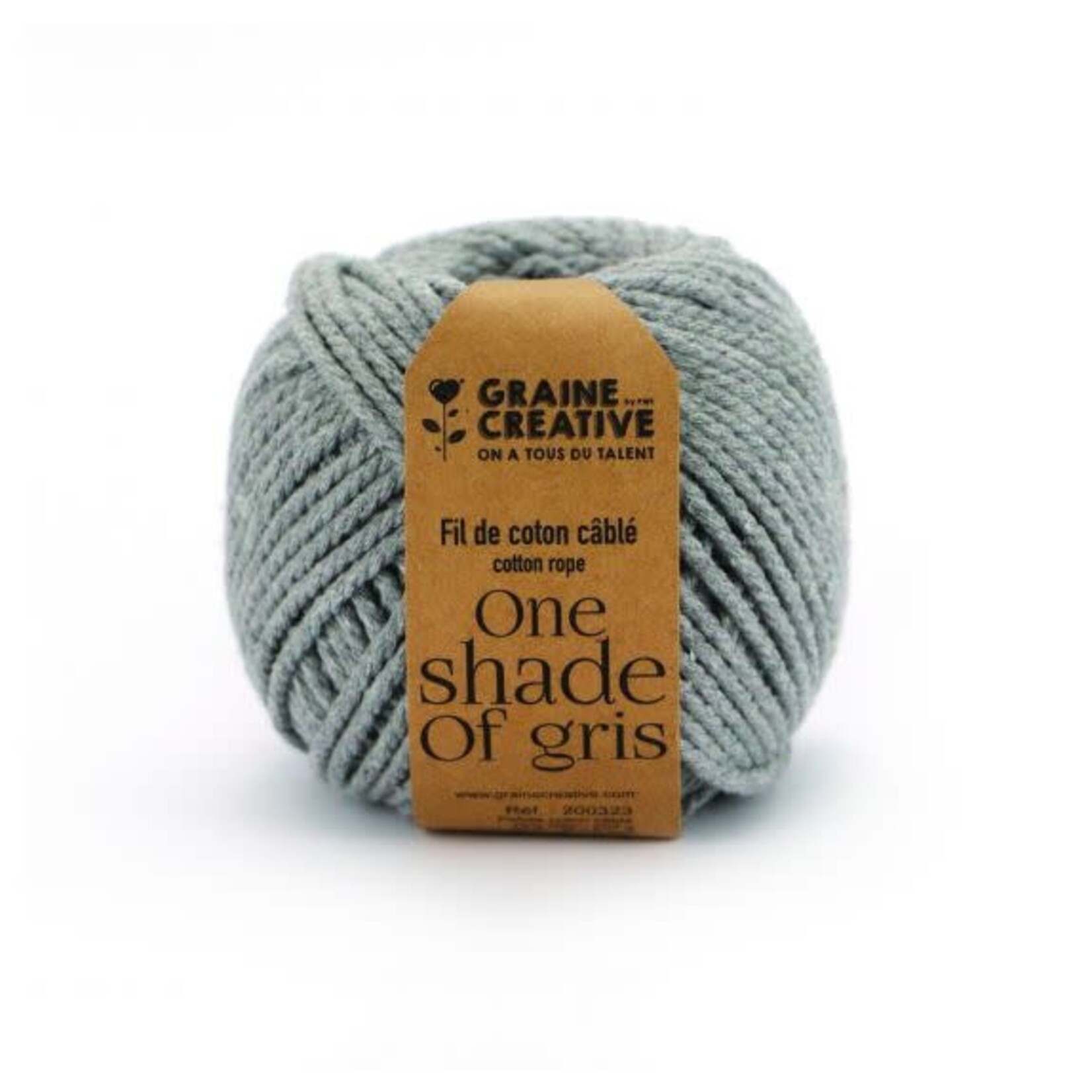 Fil de coton cablé 200g 2.5mm*80 Gris clair