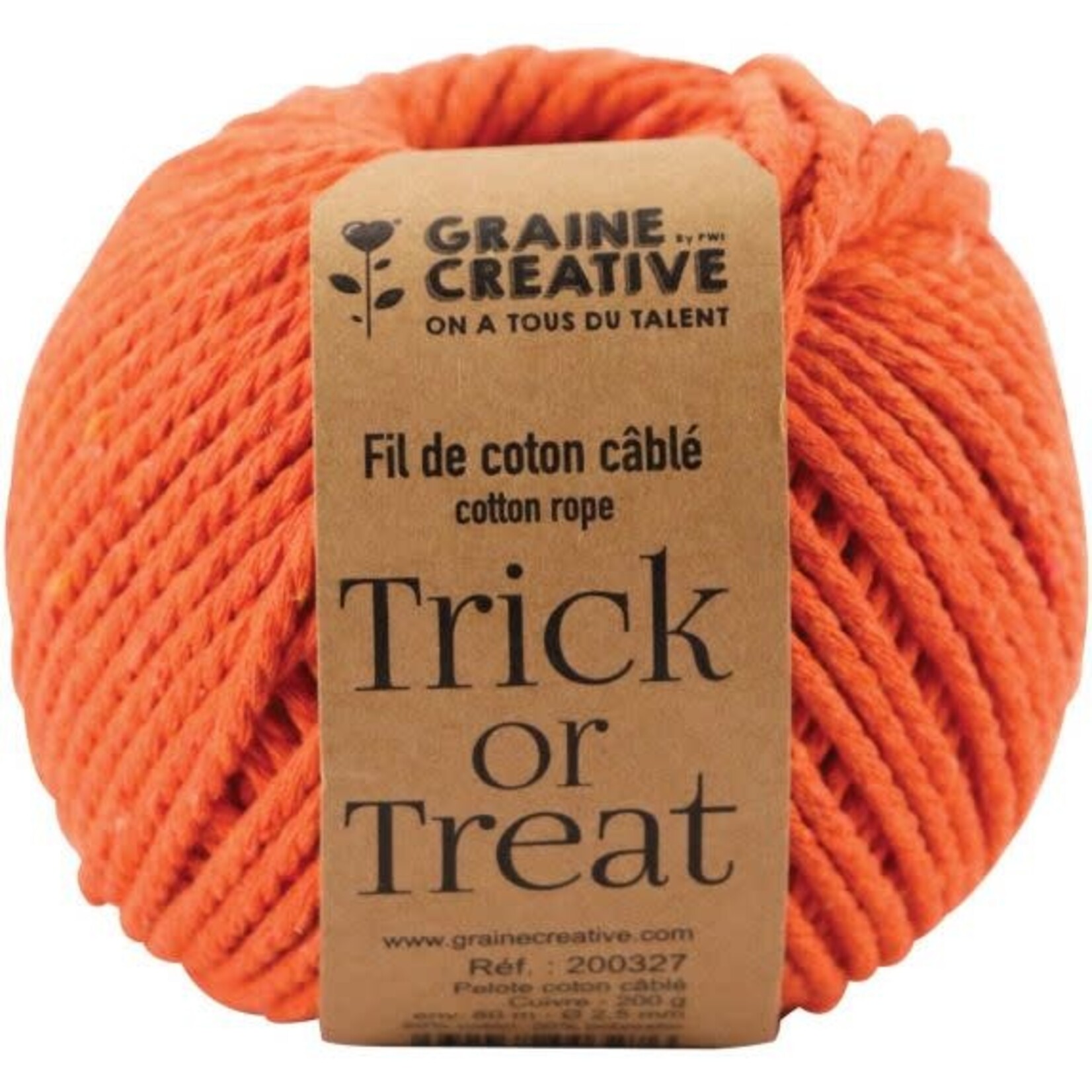 Fil de coton cablé 200g 2.5mm*80 Orange