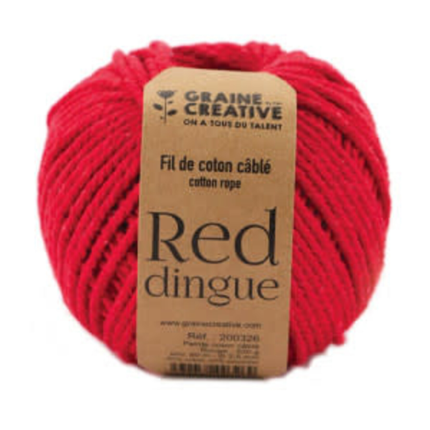 Fil de coton cablé 200g 2.5mm*80 Rouge