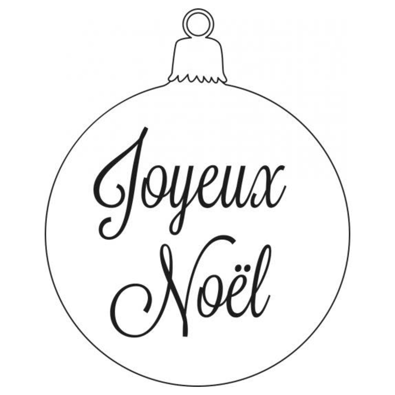 Tampon bois Boule Joyeux Noel