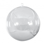 Boule en plastique, en 2 pces, 8cm ø, avec découpe ø4,5cm, cristal