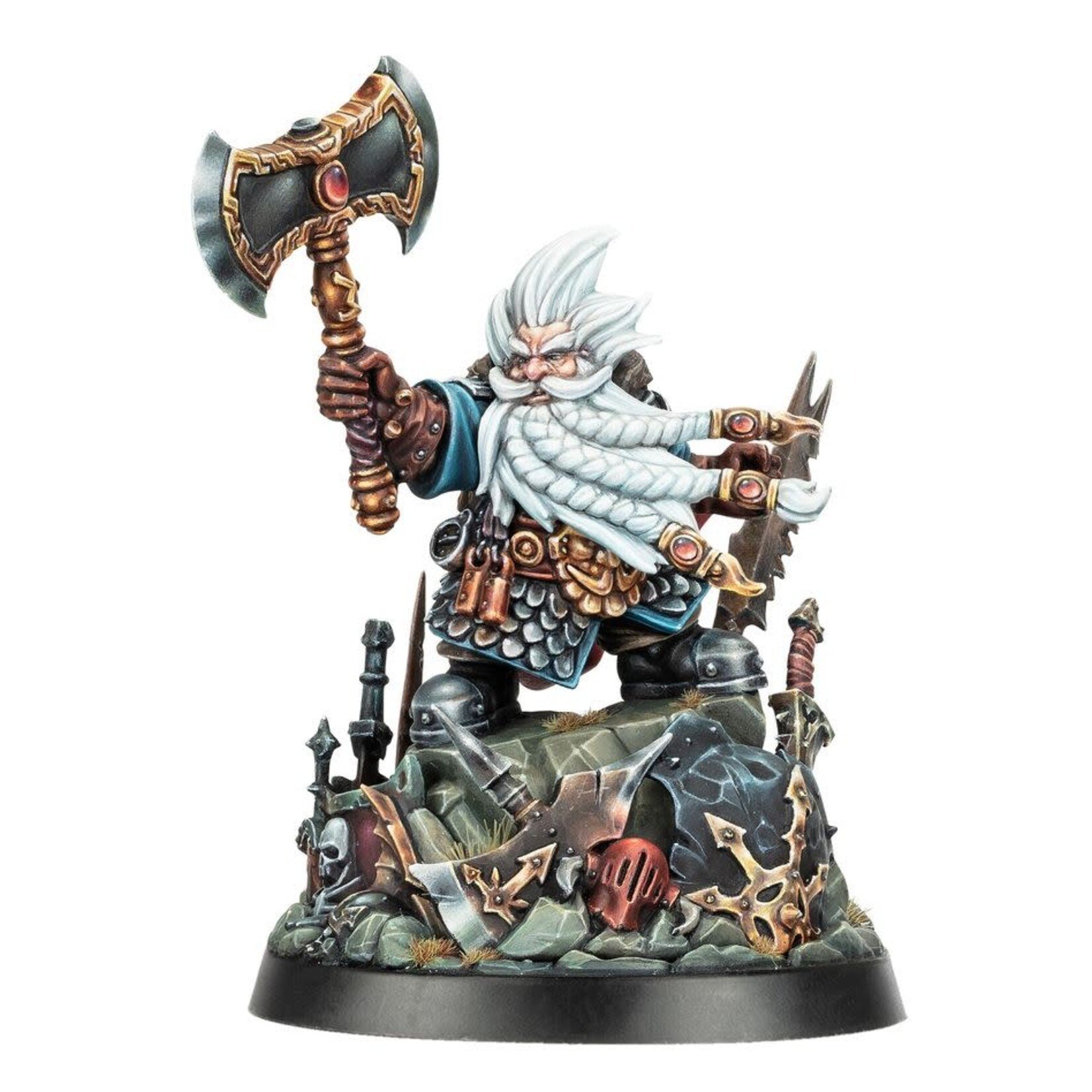 Warhammer Age of Sigmar - white Dwarf Grombrindal