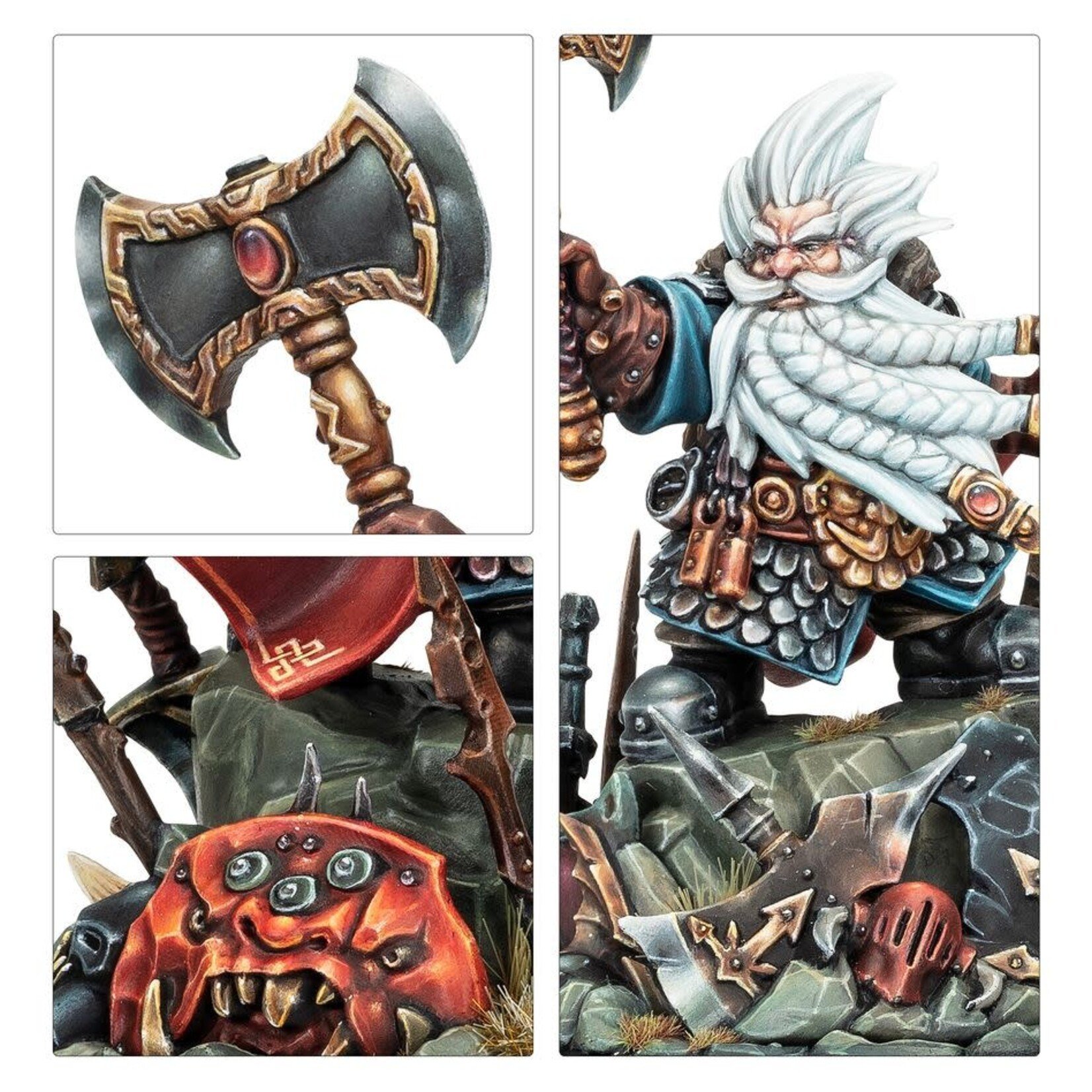 Warhammer Age of Sigmar - white Dwarf Grombrindal