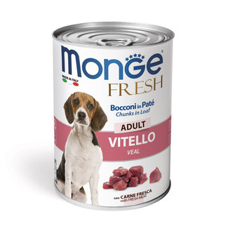 Monge Natural Superpremium Aliments pour chiens - Pâtée Adulte aux Morceaux de Veau