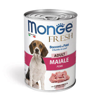 Monge Natural Superpremium Nourriture pour chiens - Pâté Adulte avec Morceaux de Porc