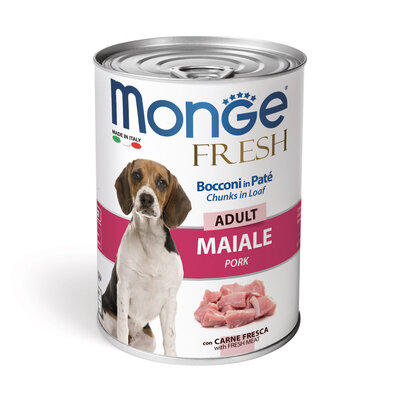 Hundefutter - Adult Pastete mit Schweinefleischstücken