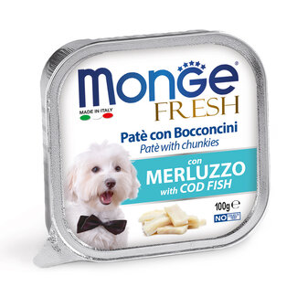 Monge Natural Superpremium Aliment pour chiens - Pâté aux Morceaux de Cabillaud Frais