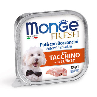 Monge Natural Superpremium Dog Food - Pâté with Fresh Turkey Chunks